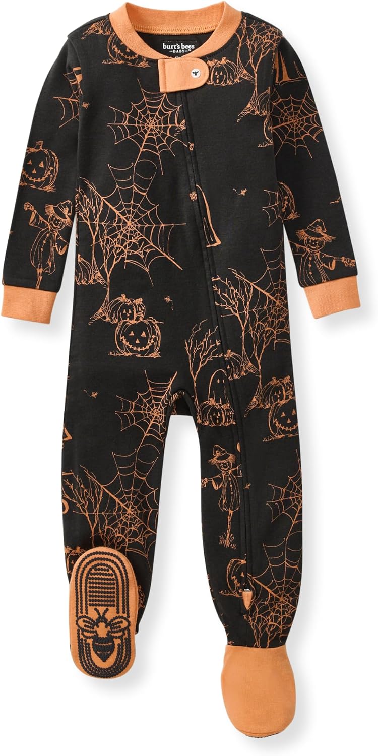 Burt's Bees Baby baby-boys Sleeper Pjs, 100% Organic Cotton, One-piece Footie, Zip Up Jumpsuit, Snug Fit Pajamas