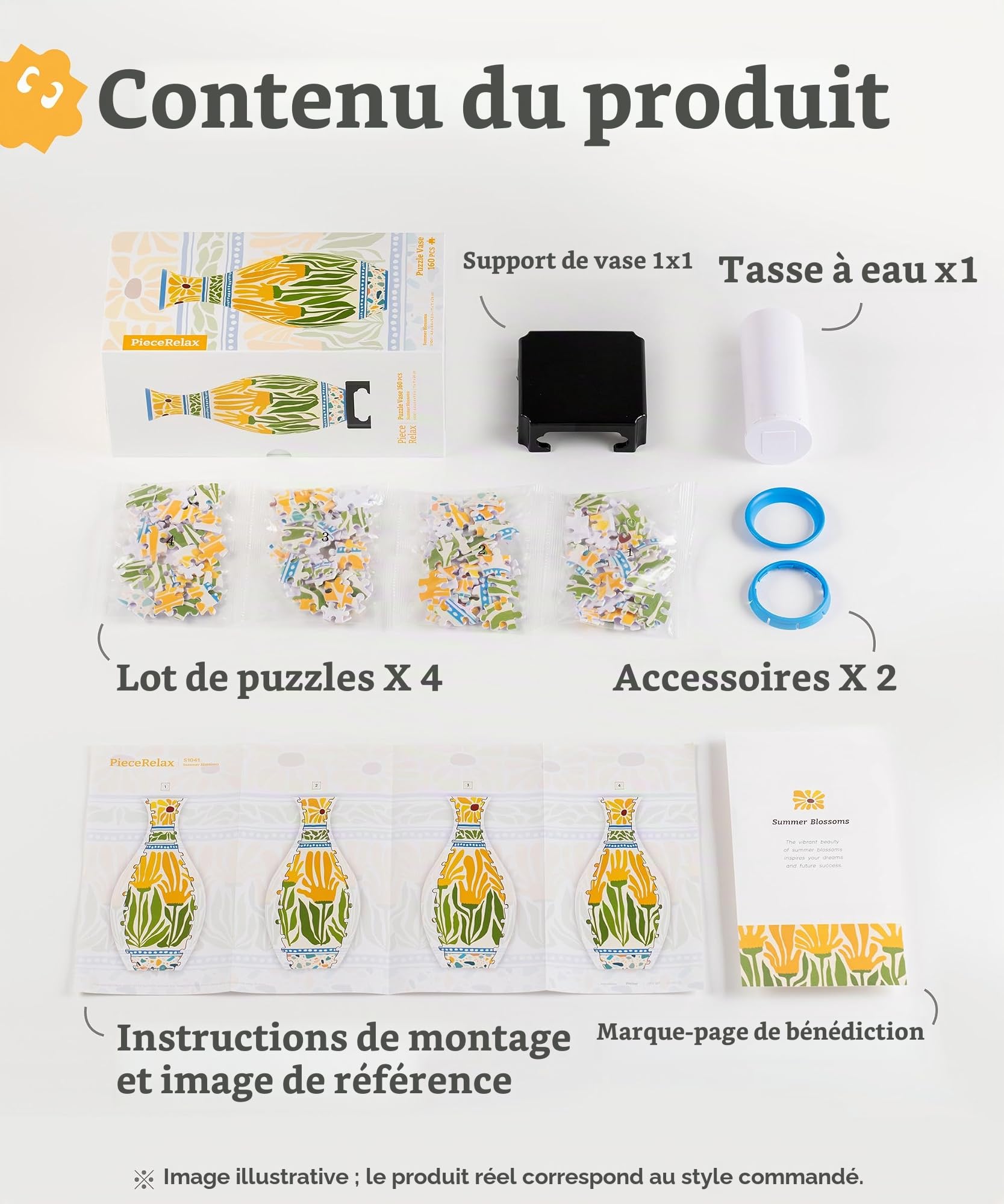 PieceRelax Puzzle 3D Vase en Fleurs - Spring Symphony [S1040], 160 pièces, Une idée de Cadeau Charmante pour Une décoration élégante