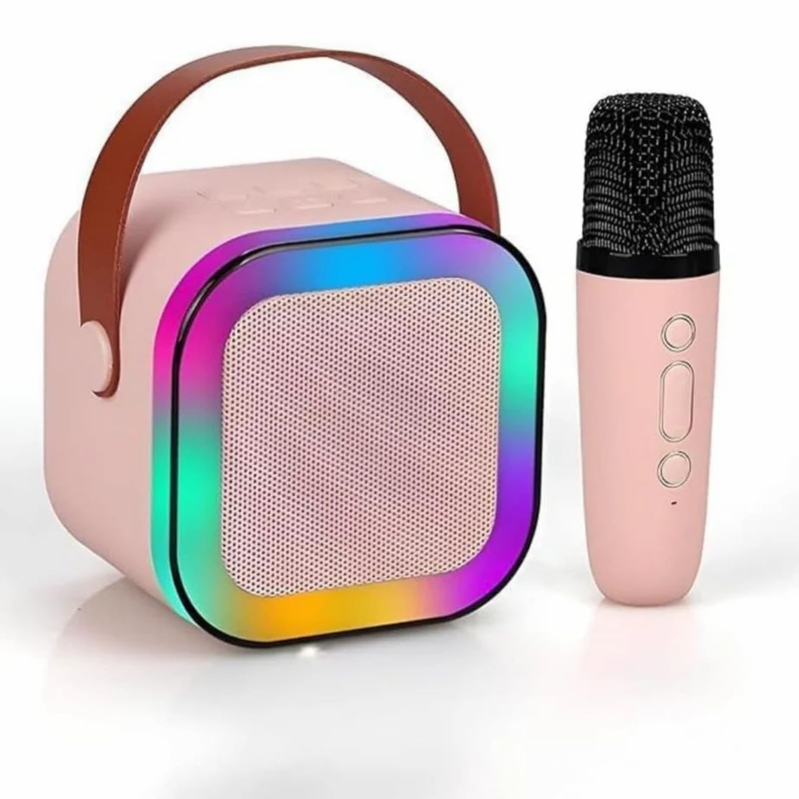 Rechargeable Wireless Karaoke Microphone | Bluetooth Handheld Mic with Echo | LED Party Lights | Perfect for Home Kids and Adults | Musical Gift for Kids