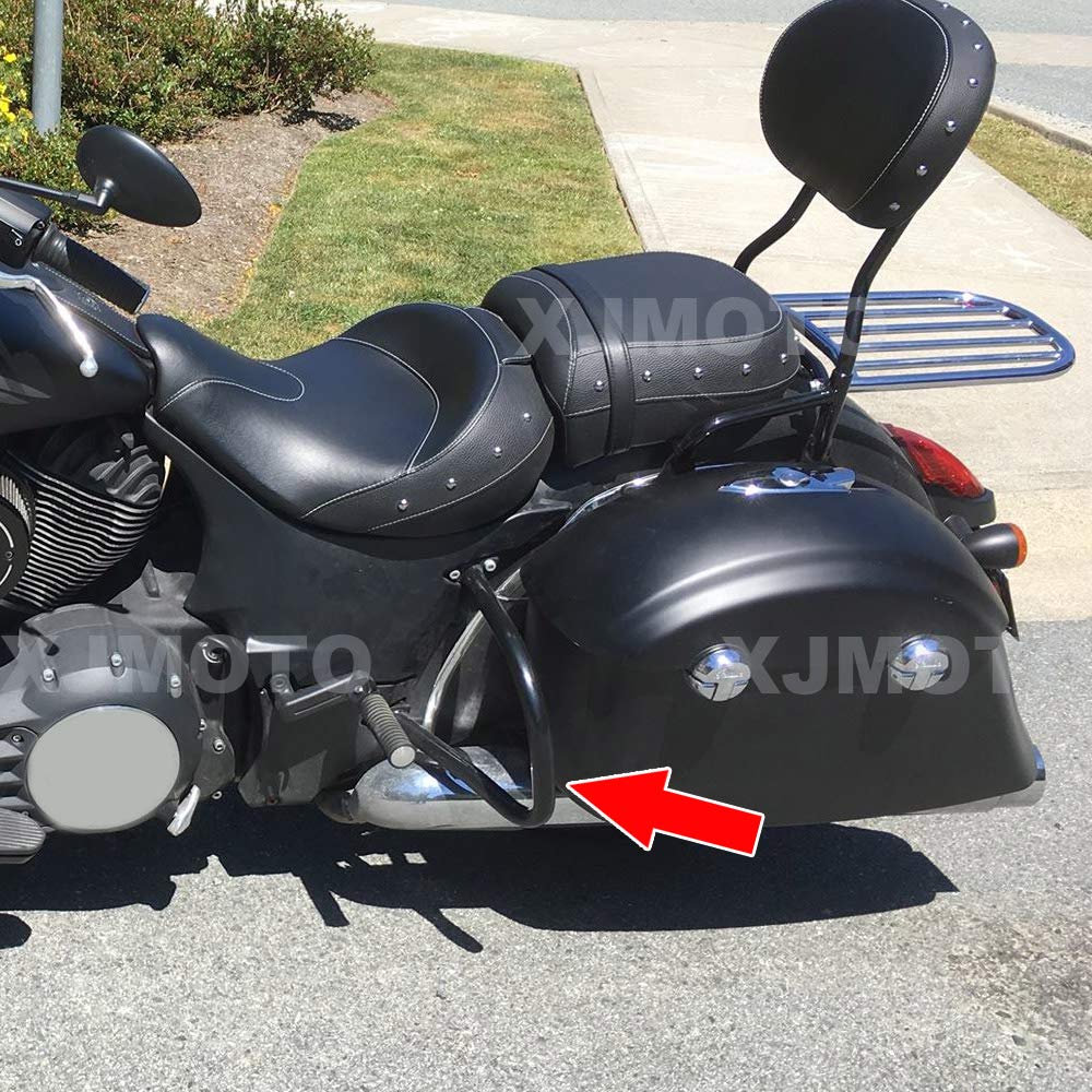 Black Rear Engine Protect Guard Highway Crash Bars Compatible with