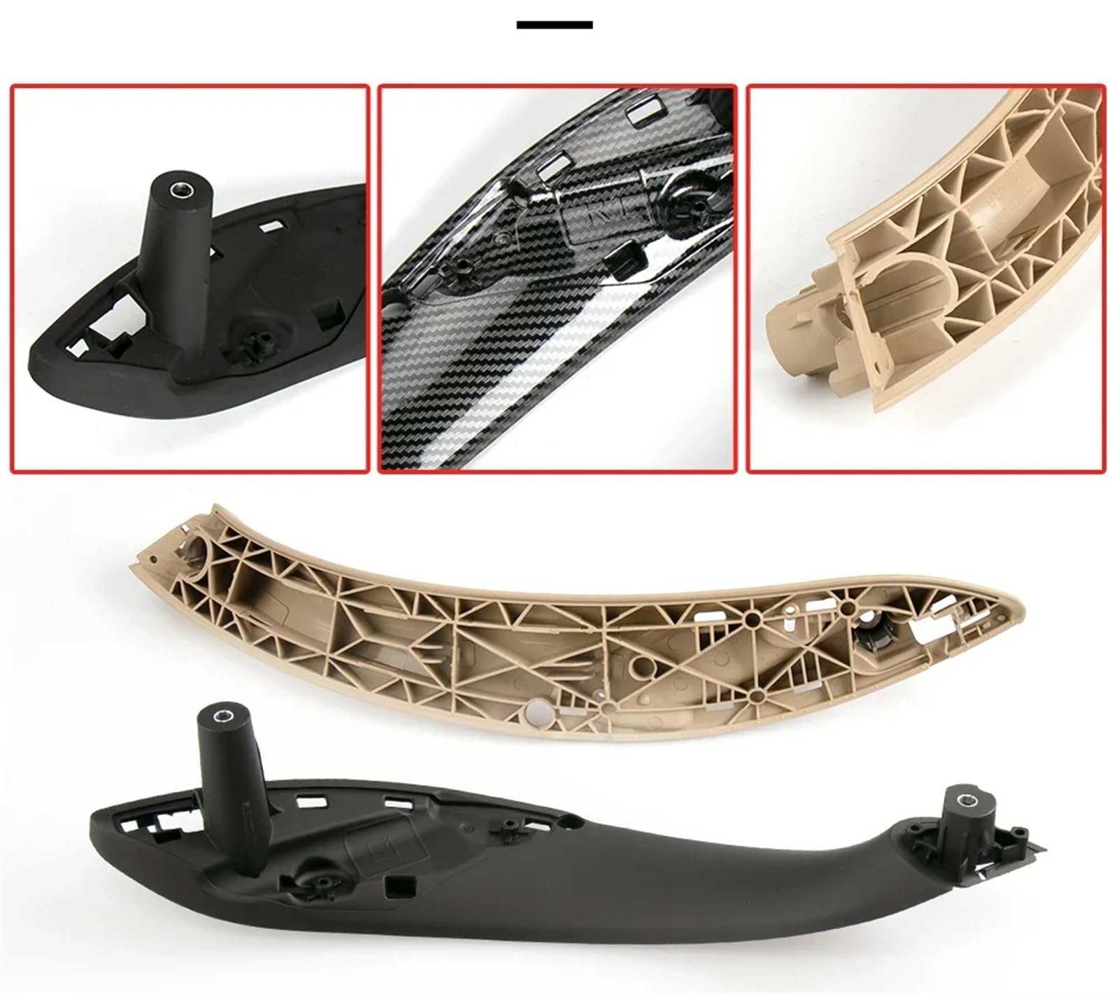 Auto Maniglia Interna Per BMW Serie 3 4 F30 F80 F31 F32 F33 F34 F35 F36 318i 320i 328i 330 4PCS Set Maniglia Per Porta Interna Auto All'interno Pannello Di Rivestimento Maniglia Interne Porta Auto(Ner