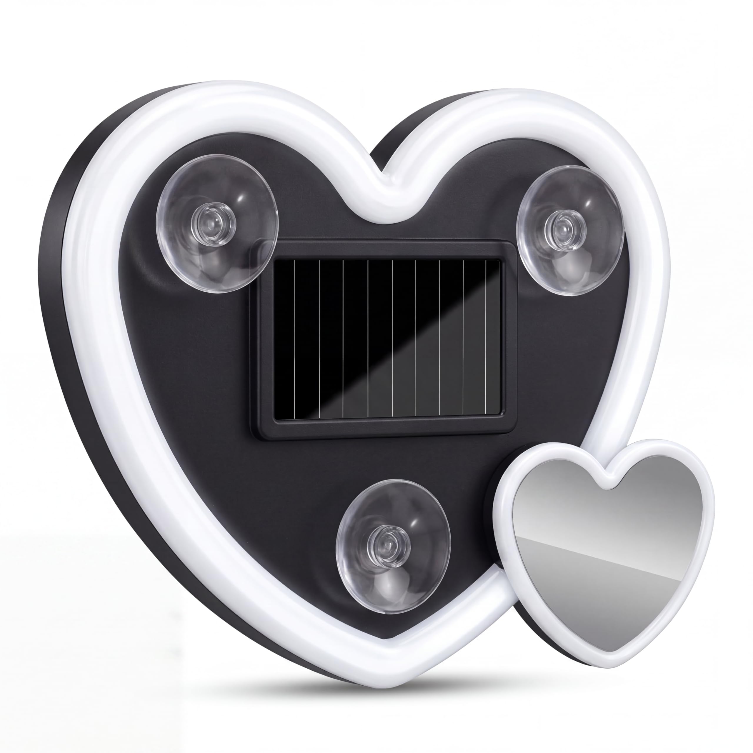 DETACHI Car Window LED Heart Light, Solar Assisted & Type-C Rechargeable Car Interior Ambient Light with Vibration and Light Sensor, Multi-Colour Lighting Modes, Suction Cup Window Decoration-image-26