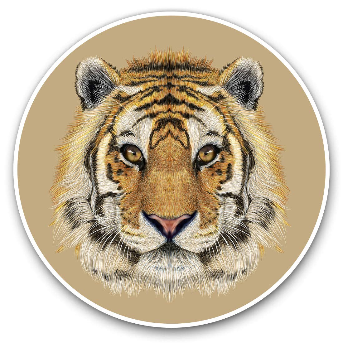 Destination Vinyl Ltd Tiger Painting Art Wild Animal 8215 Vinyl Stickers (Set Of 2) 7.5Cm - Tiger Painting Art Wild Animal #8215