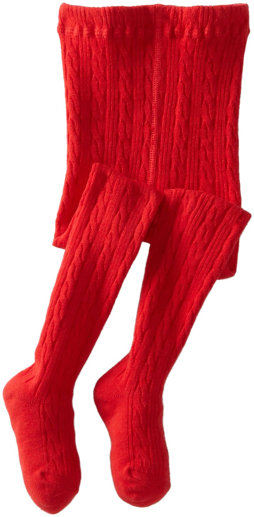 Jefferies Socks Little Girls' Cable Tight 1 Pack - red - 8-10 Years