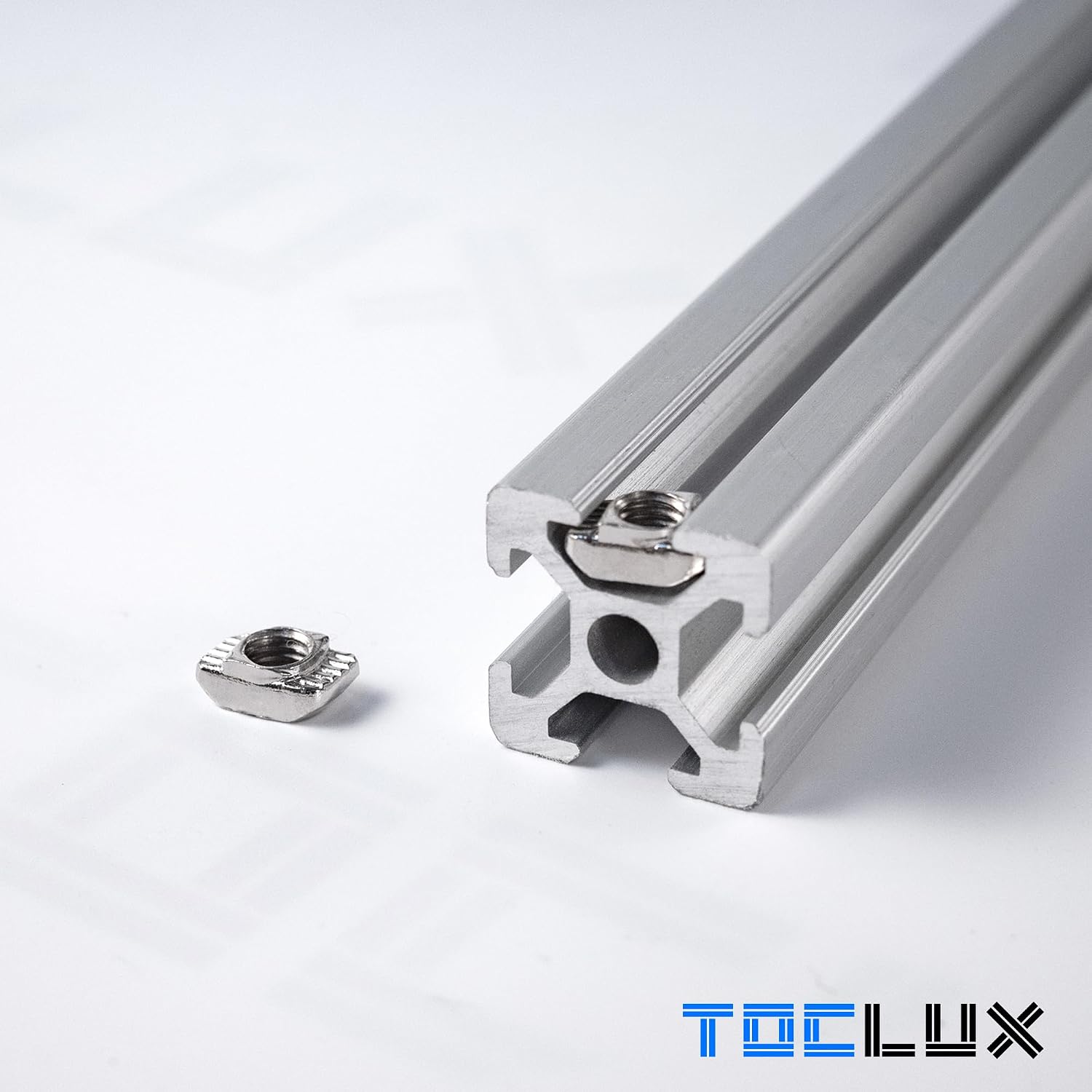 100pcs 2020 Series M5 Drop-in T-Nuts – Carbon Steel Hammer Head T Nuts for 6mm T Slot Aluminum Extrusion, Anti-Rust Nickel Plated Accessories for 20 Series Extruded Aluminum Rail