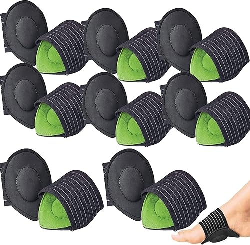 DiaZen - Almohadillas de acupresión para pies, soporte de arco, mangas de apoyo acolchadas para fascitis de compresión, controla el nivel de azúcar