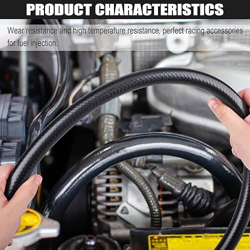 Miniatura 6 de Manguera de caucho NBR para combustible con diámetro interior de 3/8 pulgadas (10 mm), manguera de bloqueo de 10 pies y alta presión 300 PSI