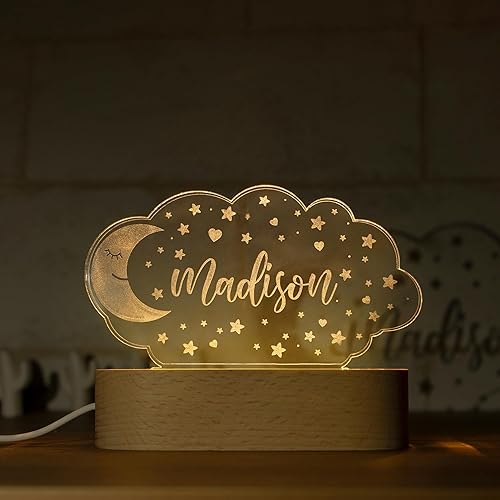 Luz nocturna personalizada para habitación de niños, decoración de habitación de bebé, con nombre personalizado, lámpara de noche, regalos de
