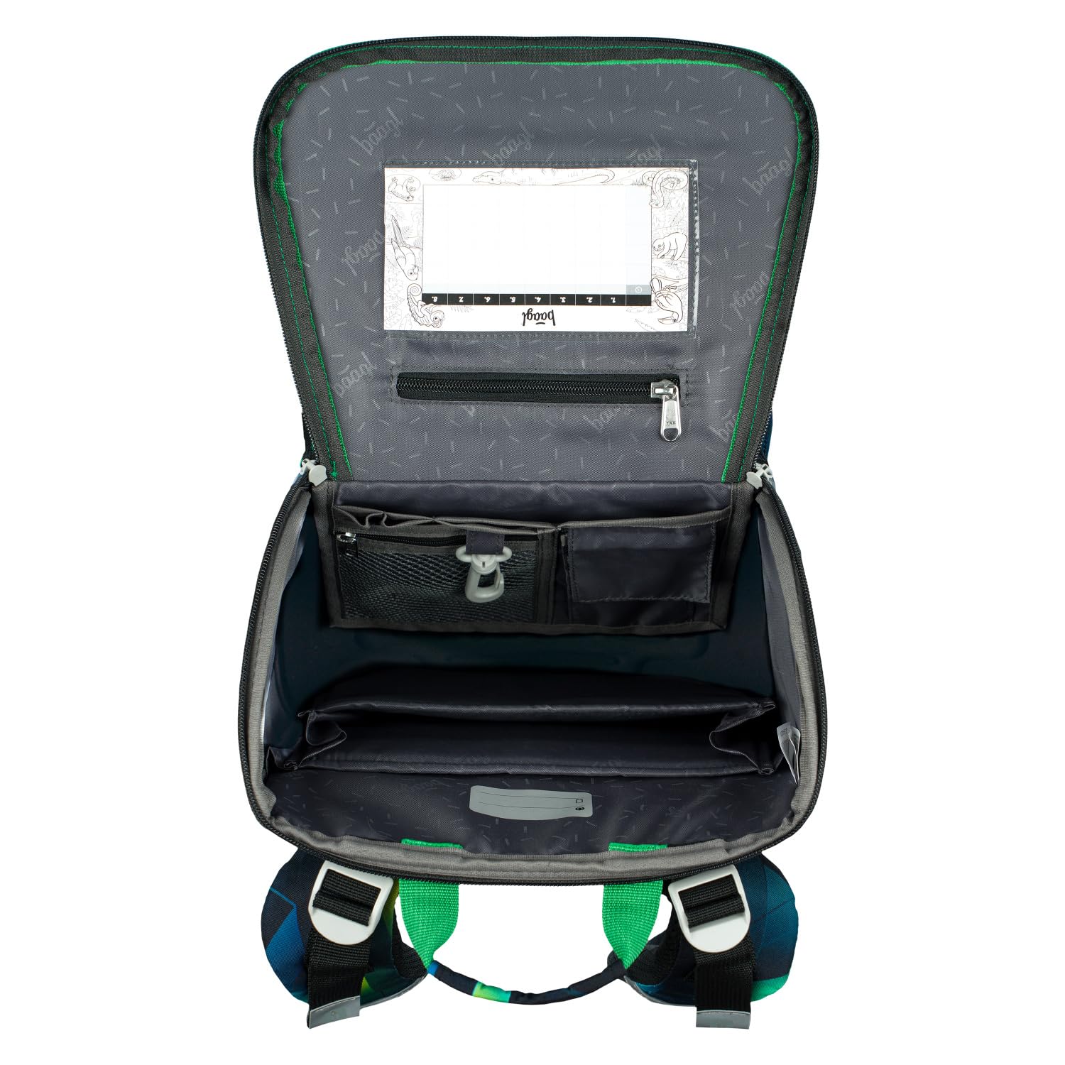 Baagl Schulranzen Jungen Set 3 Teilig, Zippy Schultasche für 1. Klasse, Grundschule Ranzen Tornister mit Brustgurt, Ergonomischer Schulrucksack (Fußballspieler)