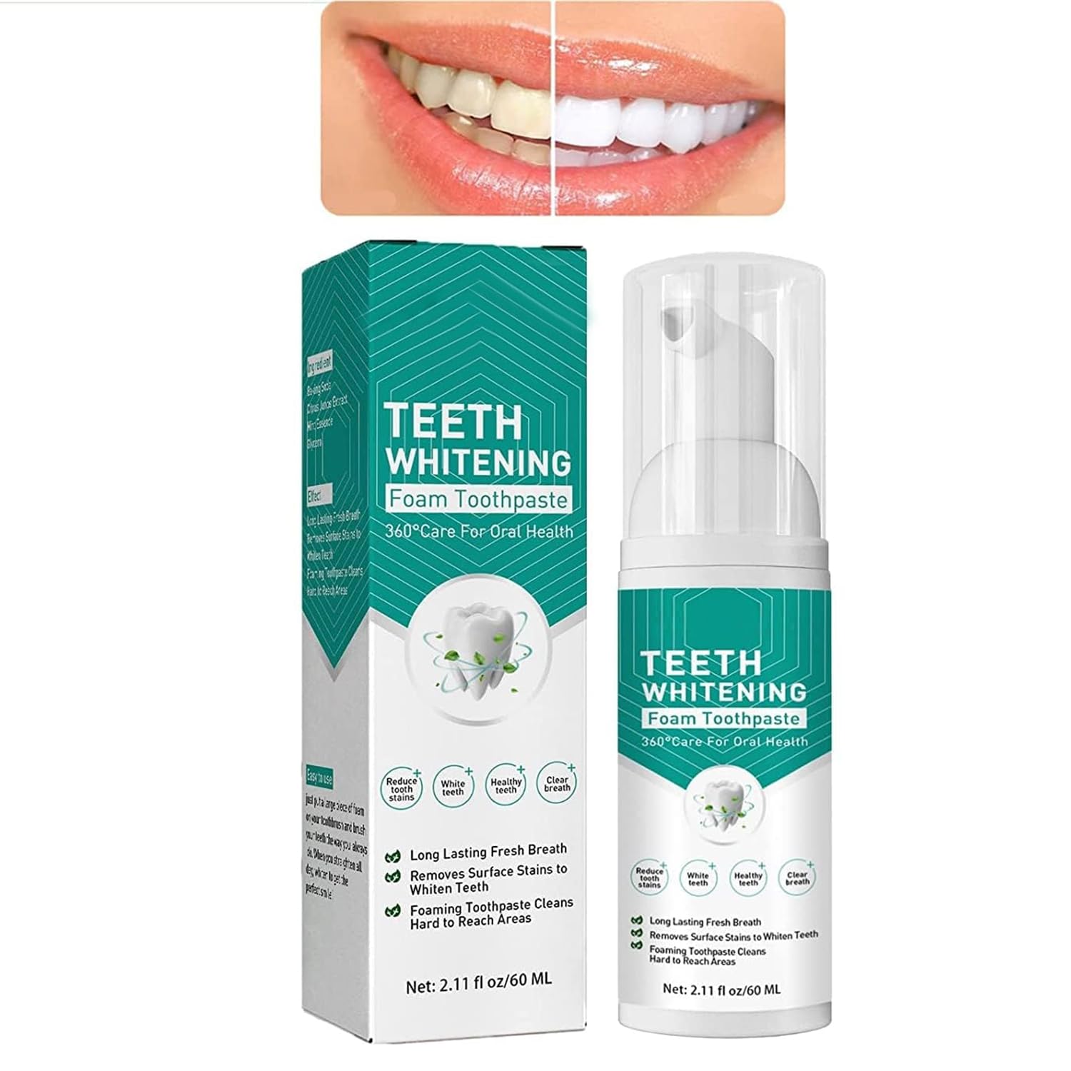 HIRNAYA Teeth Whitening Toothpaste, Spearmint Baking Soda Toothpaste, Foam Whitening Toothpaste, Ultra-fine Mousse Foam Deeply Cleaning Gums, Stain Removal, 60 ML (B0DFCXPRPF) Amazon Price History, Amazon Price Tracker