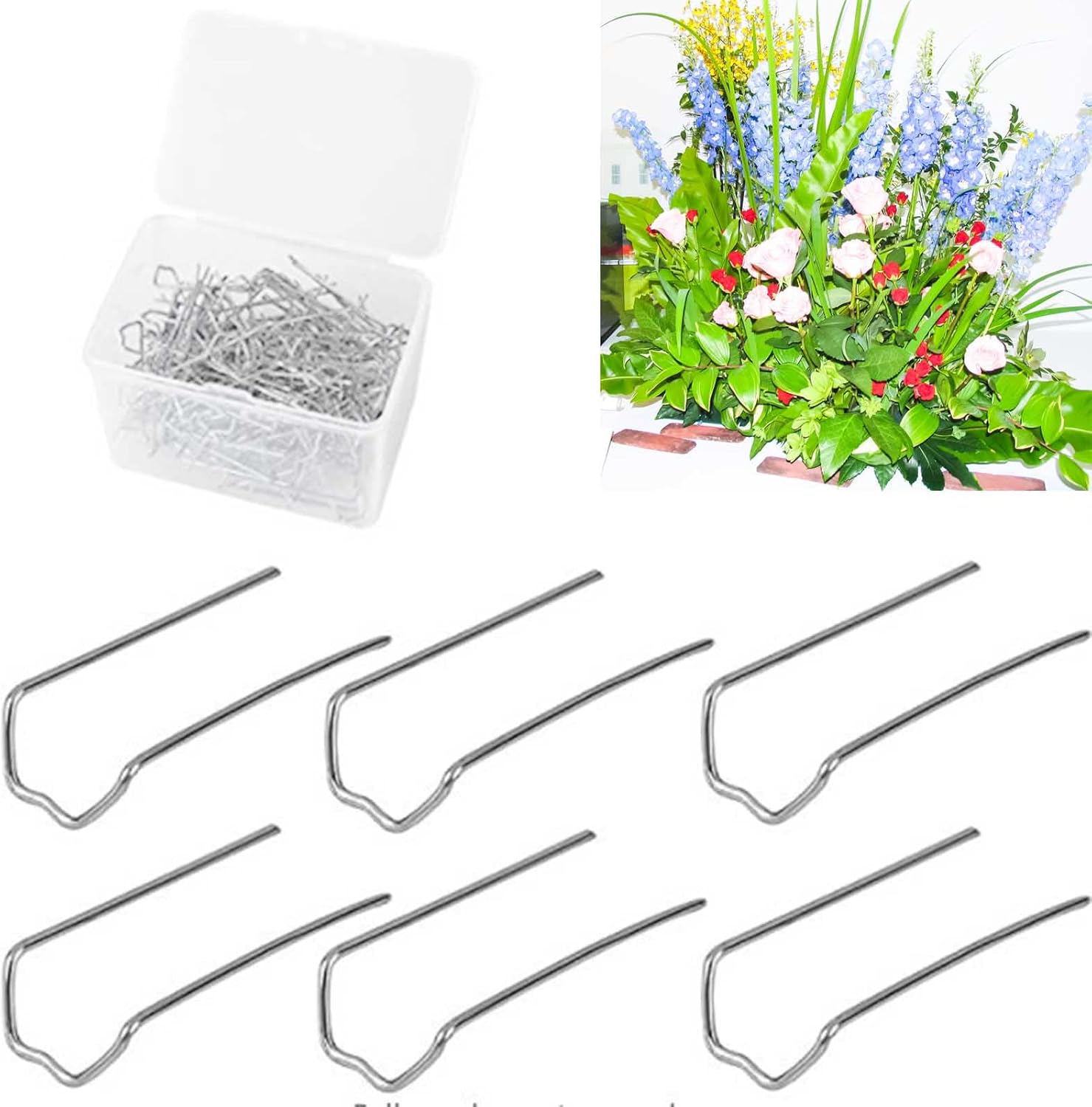 120PCS Floral Pins, Greening Pins 1.7 Inch UShape Floral