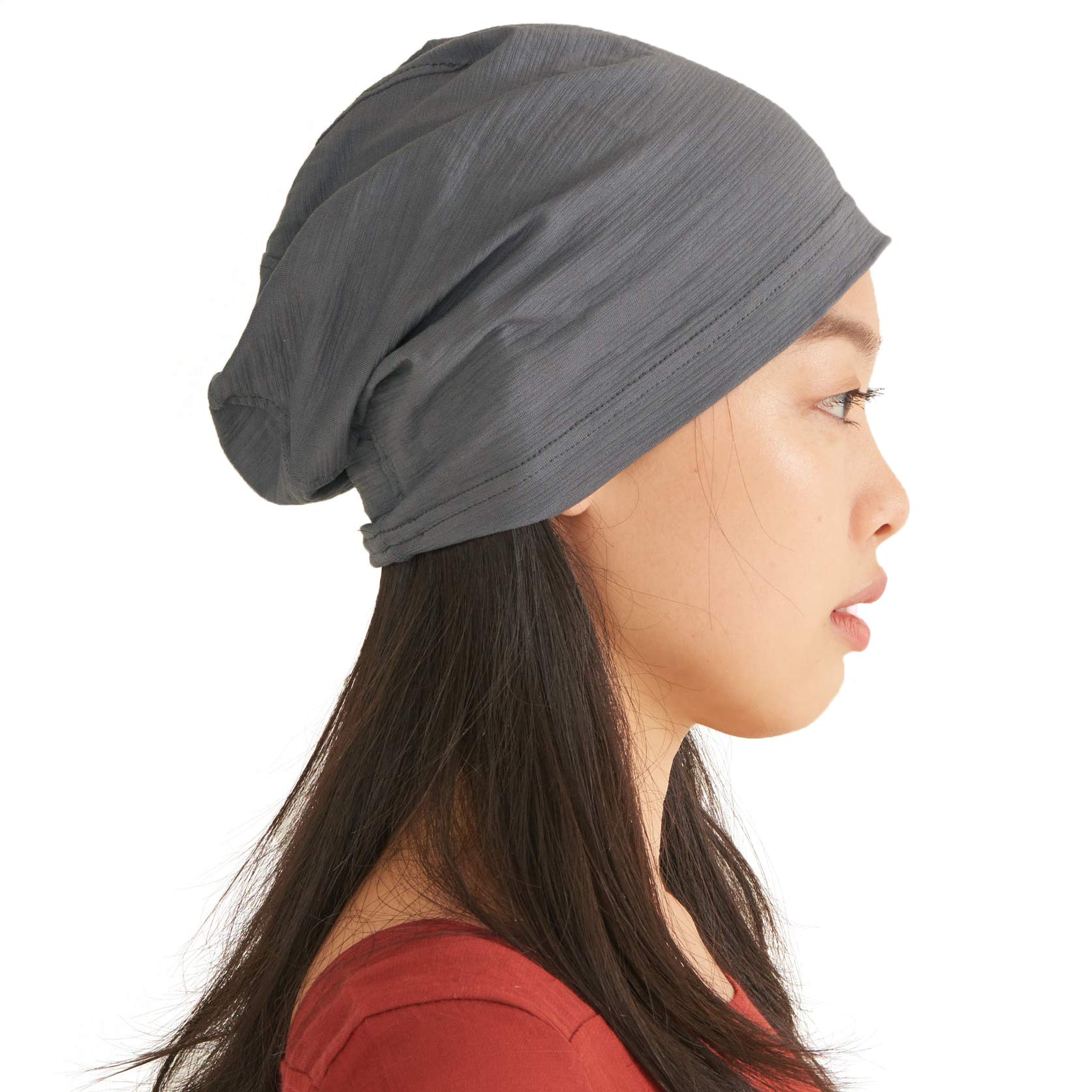 Mens Light Weight Summer Beanie - Womens Slouchy Beanie Hat Stretchy Slouch Knit Cap 100% Cotton Chemo Hat Grey