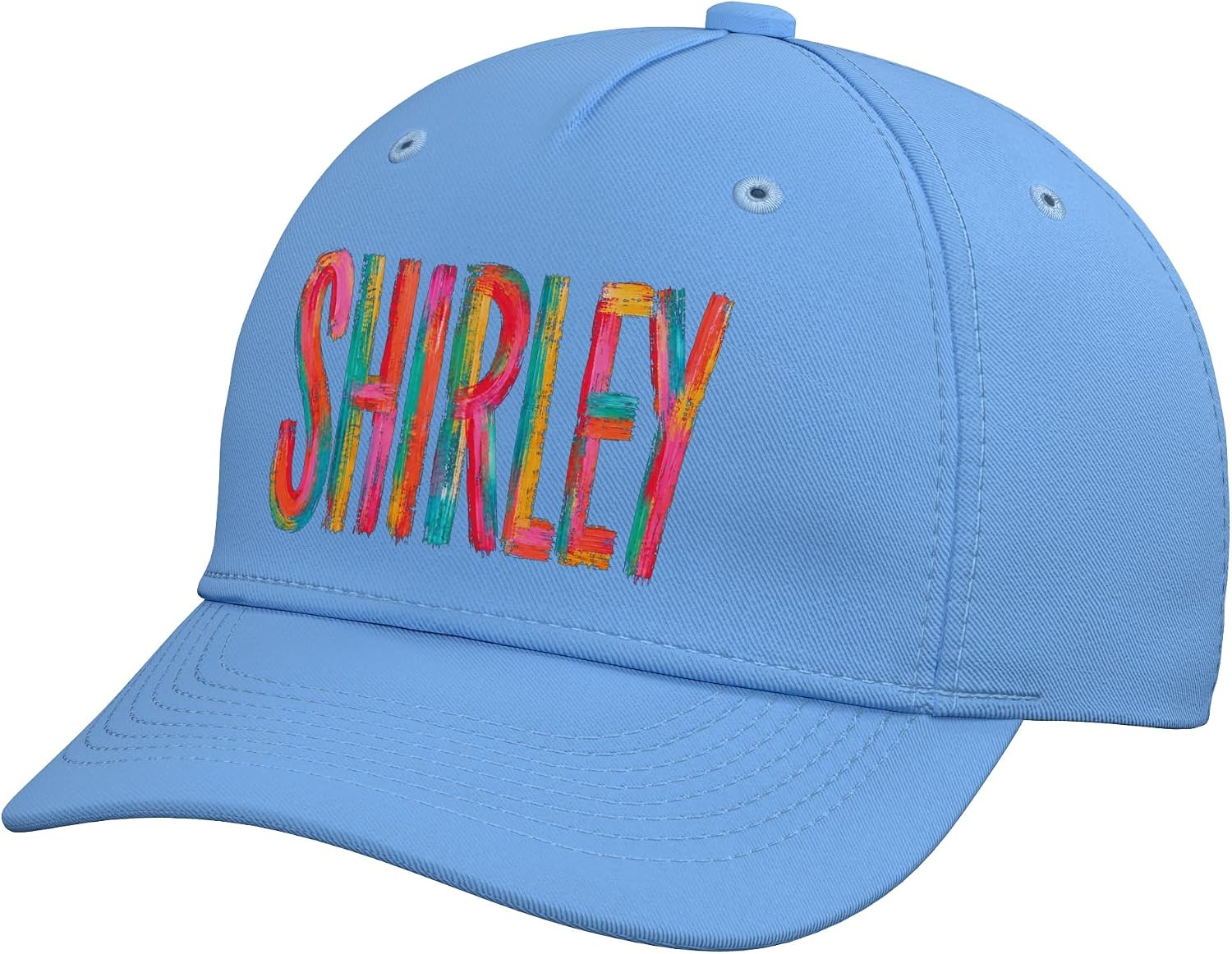 Shirley First Name Colorful Brushstroke Letters Adjustable Baseball Hat