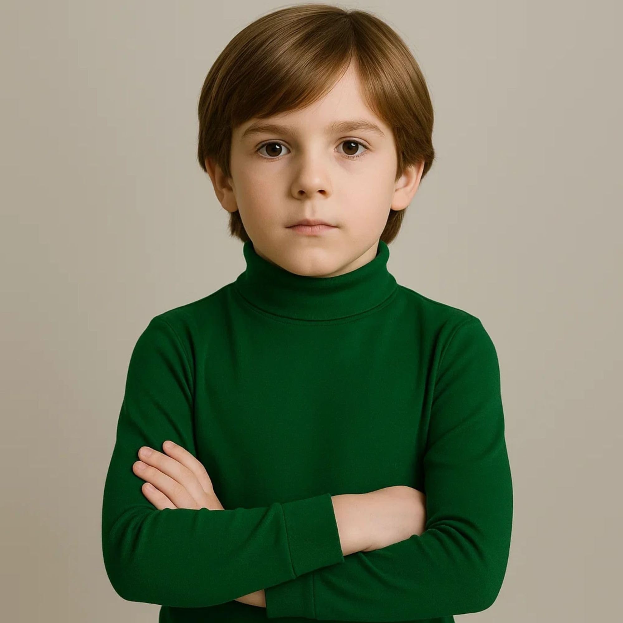 BABIDU Babidu Camiseta Interior Niños Unisex Cuello Medio Alto Semicisne Pack de 1