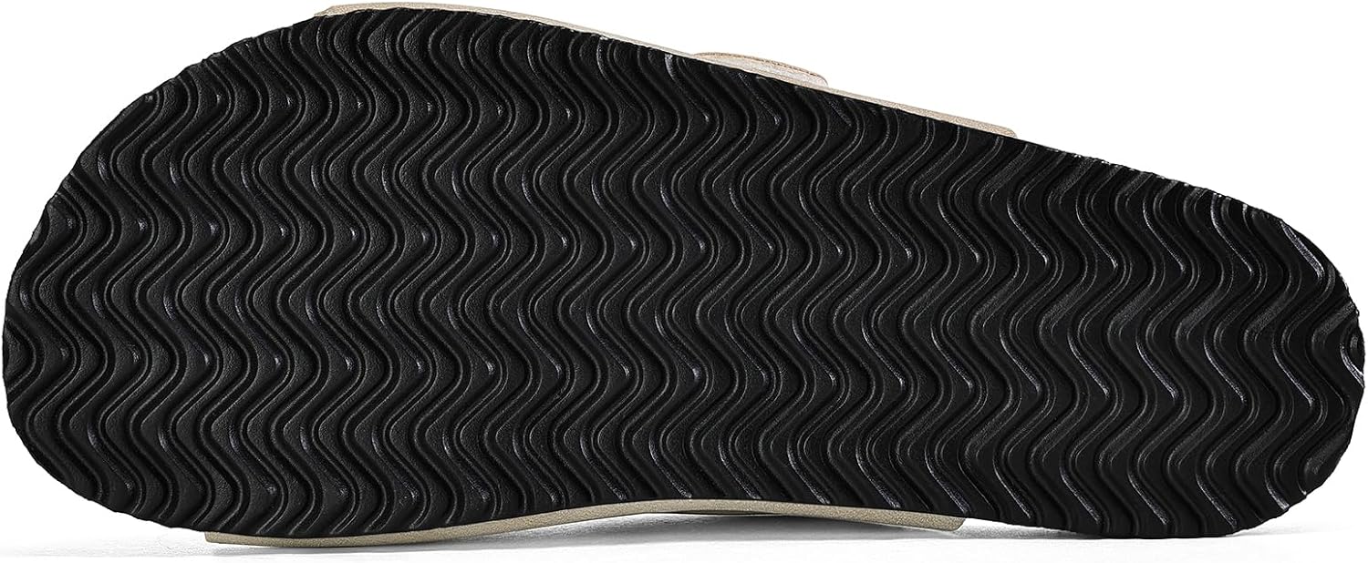 mysoft Womens Flat Sandals Cork Footbed Slides 2 Straps Adjustable Buckle Slip On Summer with +Comfort Shoes - Image 6