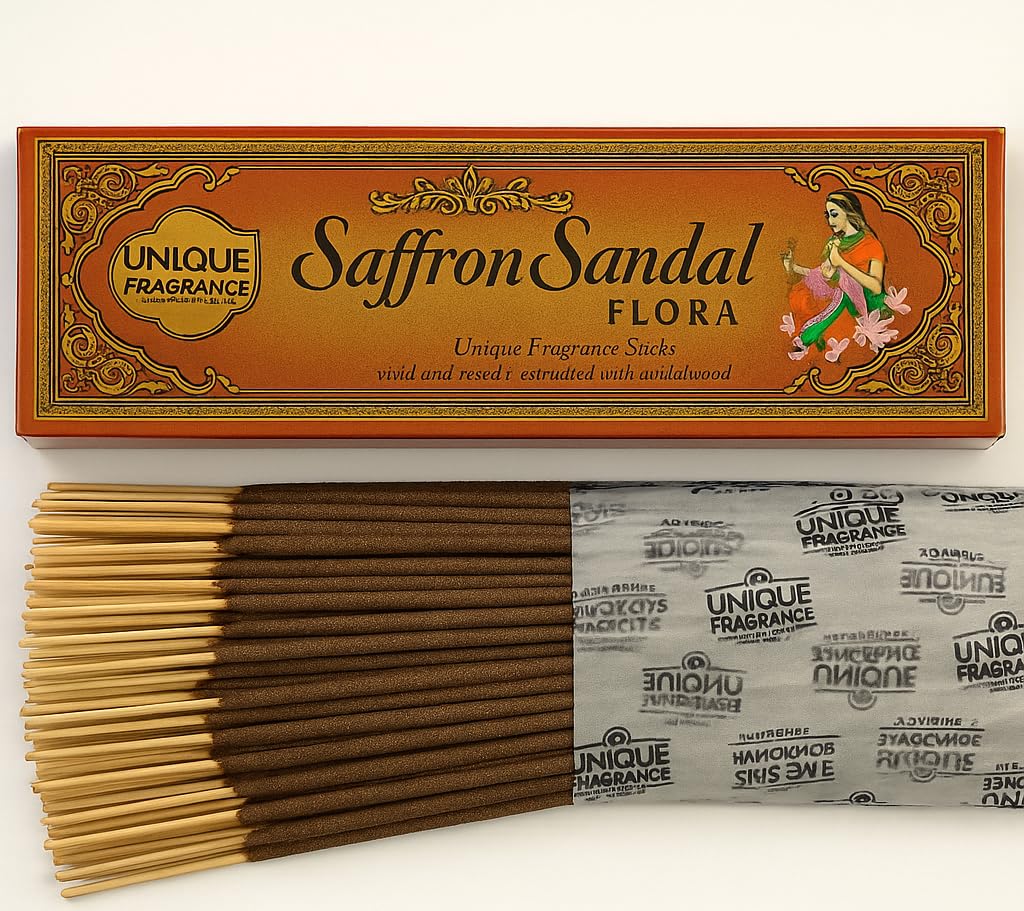 Mysore Saffron Sandal Agarbatti – Premium Red Sandalwood Incense Sticks 200g | Long Lasting Aroma | 100% Pure Natural Ingredients | Ideal for Puja, Meditation, Home Fragrance