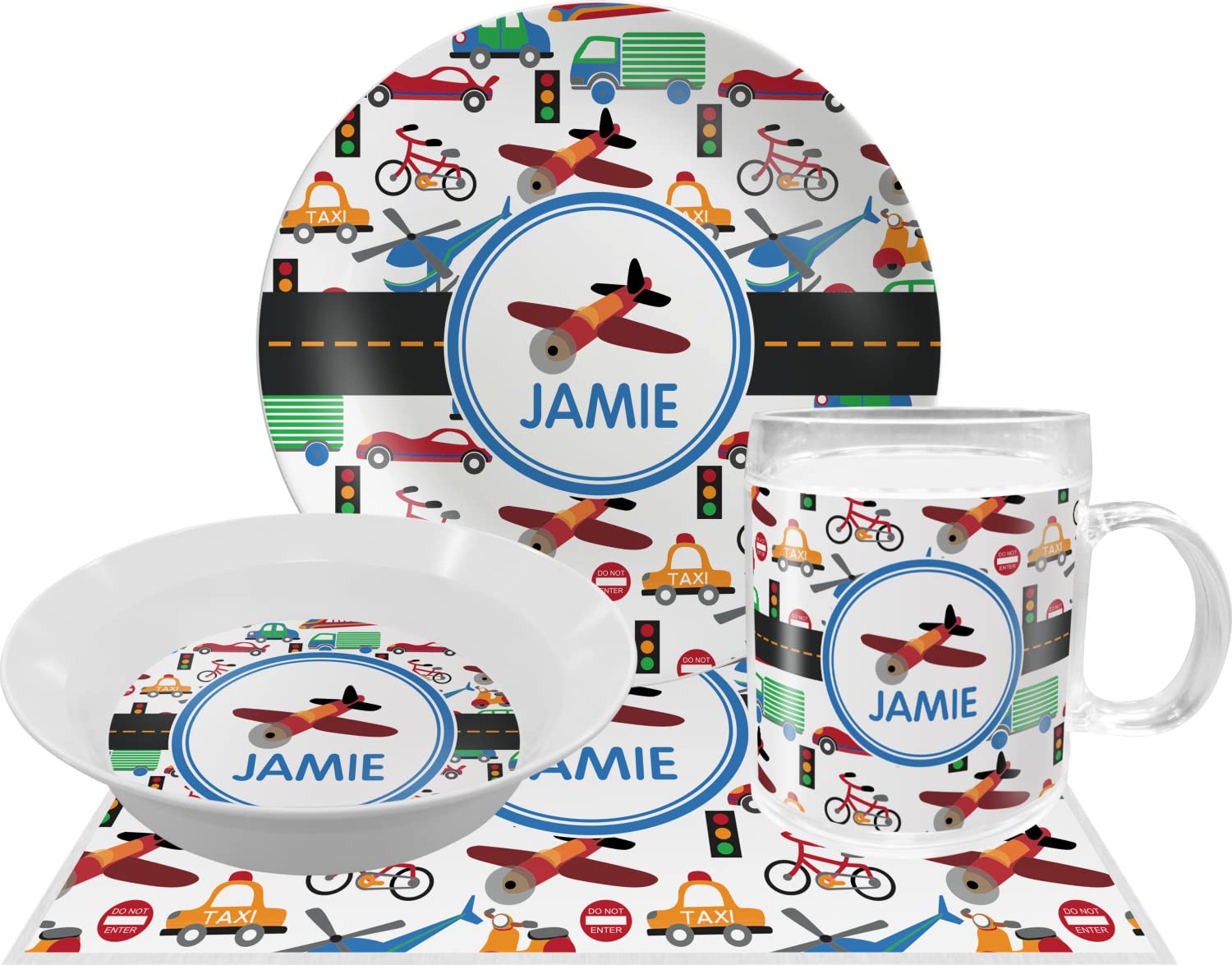 Personalized Transportation Melamine Bowl - 12 oz