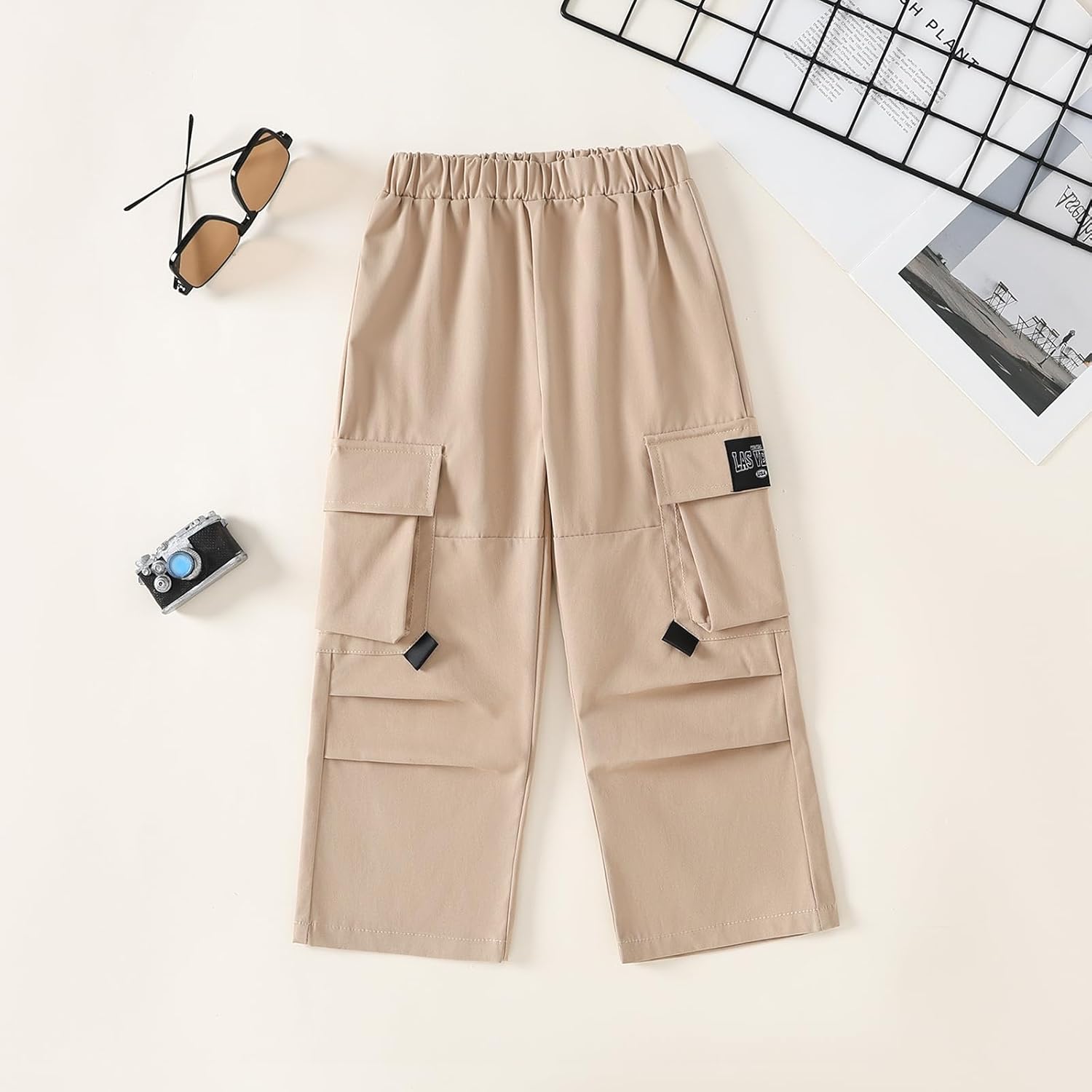 Boys' Cargo Joggers Pants Elastic Waist Casual Jogging Trousers - Image 3