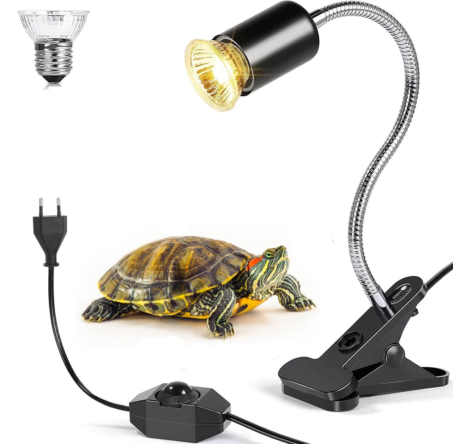 ANIMAUX - COCO TURTLE BASKING LIGHT WITH HOLDER | FULL SPECTRUM SUNLIGHT | BASKING SUN LAMP FOR TURTLE/LIZARD/SNAKE/TORTOISE & AMPHIBIANS | REPTILE HEAT LAMP WITH CLIP | 360° ROTATABLE (75W - UVA+UVB) (B0DFWPM53C) Amazon Price History, Amazon Price Tracker