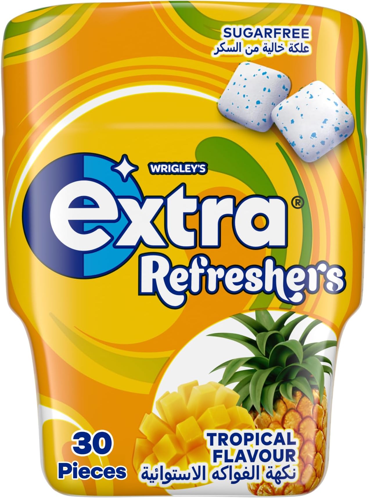 Extra Gum Refreshers Tropical, Sugar Free Chewing Gum 30 Pieces, Get Fresh on the Go, and Ready for Every Opportunity