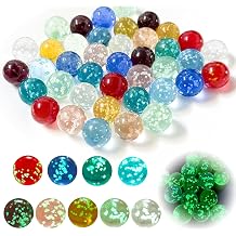 Glass Marbles Pack of 12 Marbles Glass 16 mm Colourful and luminescent marbles for marble track game DIY and decoration 9 colours courage marbles