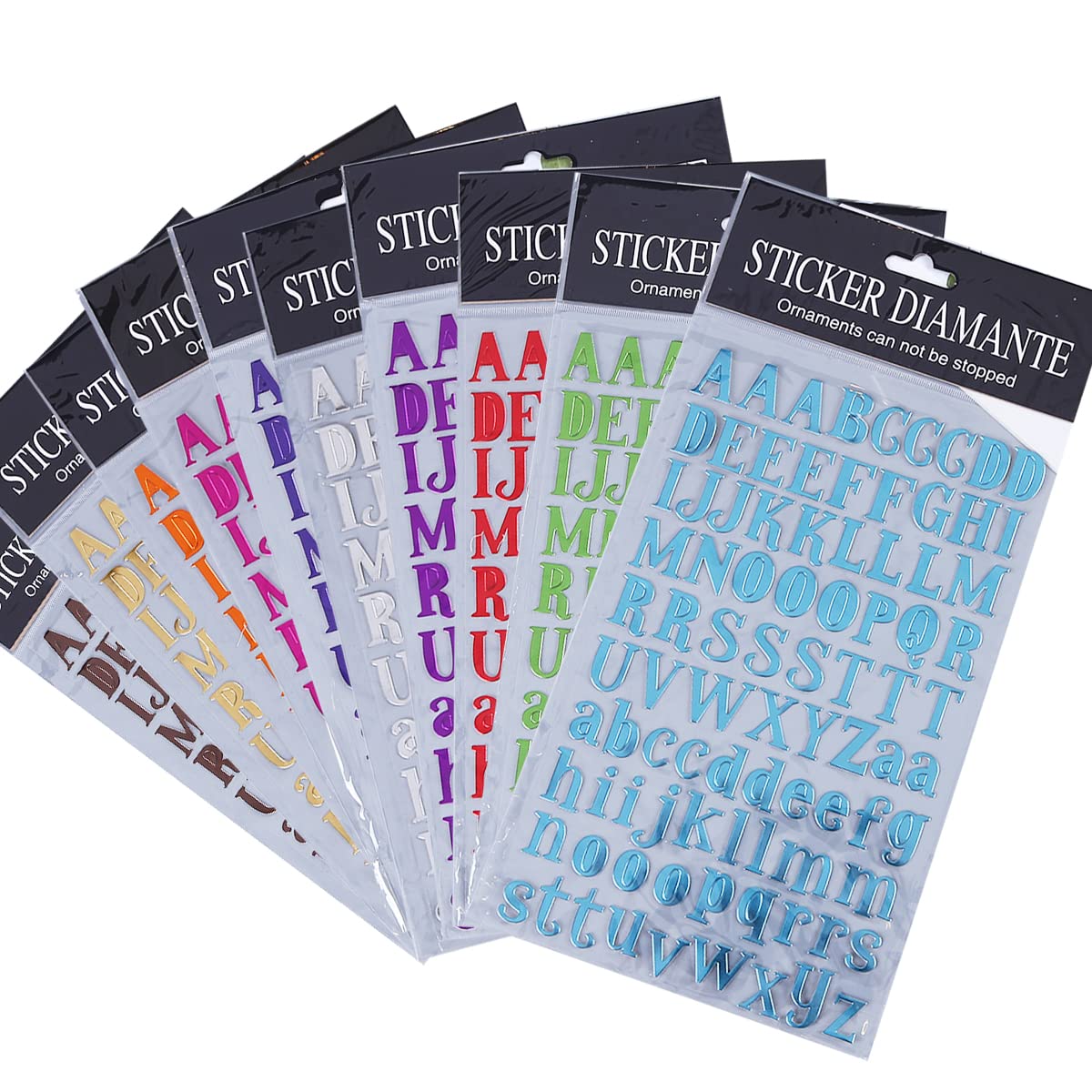 ZOOMPIL 3D Letter Sticker, Colorful Gift Alphabet Sticker, Self Adhesive PU Material, for DIY, Scrapbooking, Greeting Cards Decoration, 10Colors