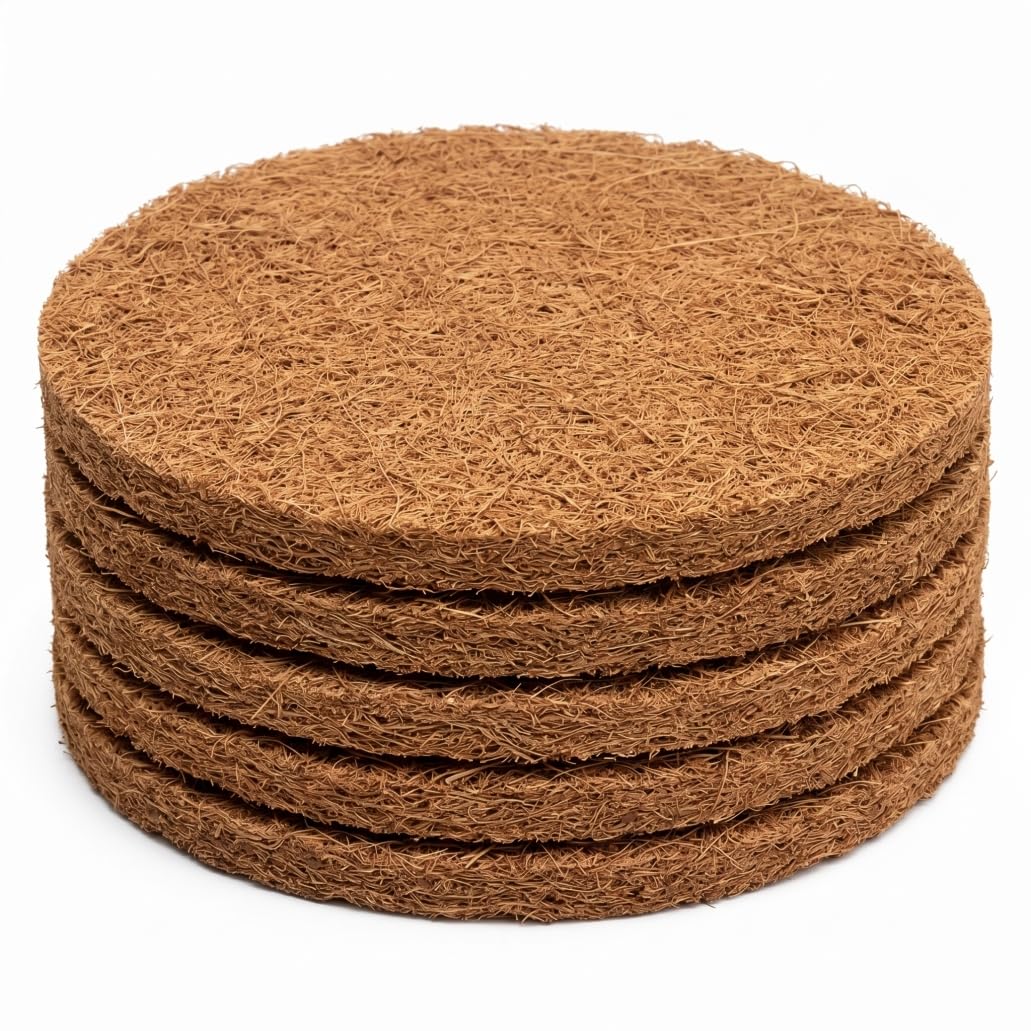 Striegro 5PCS Pigeon Nests, 8 Inch Round Natural Straw Dove Nest Thick Coconut Coir Pads for Hatching, Breeding and Daily Habitat.
