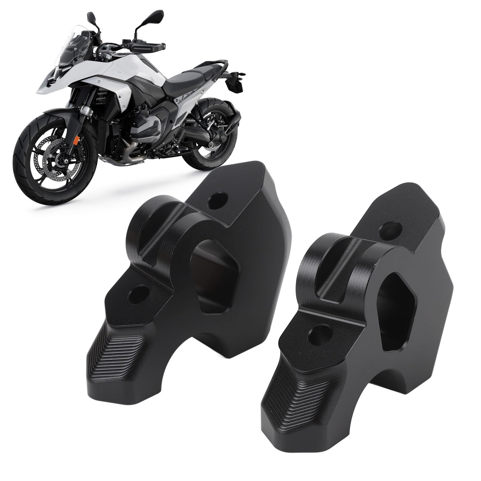 Drfeify Riser Manubrio per R1300GS Riser Manubrio Moto in Alluminio Anodizzato 38mm Rialzo 27mm Indietro per Piloti Touring Comfort con Controllo della Postura per R1300GS 2023 2024 (BLACK)