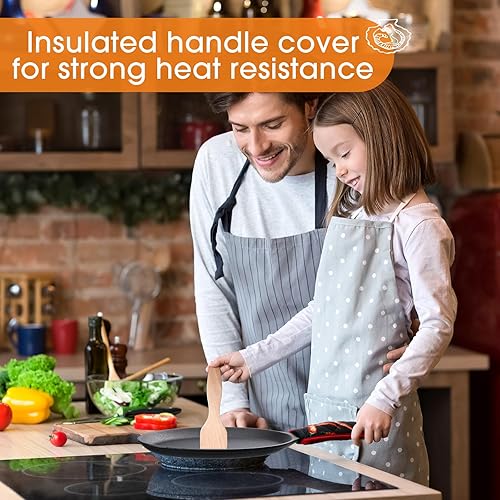 Miniatura 5 de Lallisa Juego de 8 platos de fajita de hierro fundido con bandeja de madera, protección antiquemaduras, juego de sartenes de hierro fundido para el