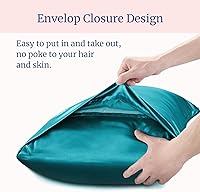 Vista 6 de BEDELITE Funda de almohada de satén para cabello y piel, súper suave y refrescante similar a las fundas de almohada de seda, paquete de 2 con cierre