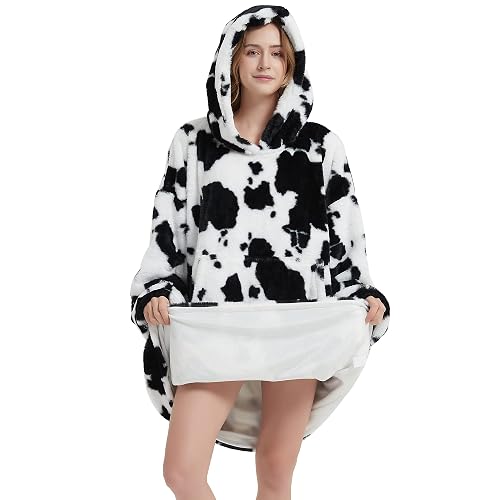 Cow Print Blanket Hoodie