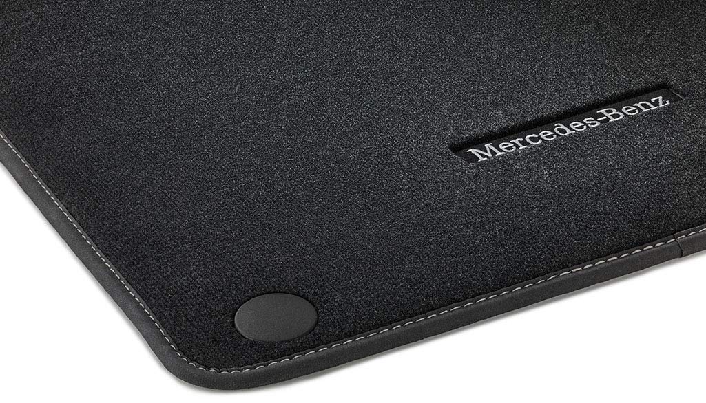 Tapis de sol velours Mercedes B W247 noir et bleu alpaga