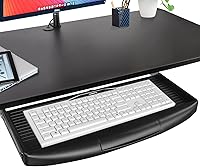 Vista 1 de Bandeja para teclado de 22" de ancho x 11" de profundidad debajo del escritorio, bandeja para teclado deslizable y extraíble para escritorio