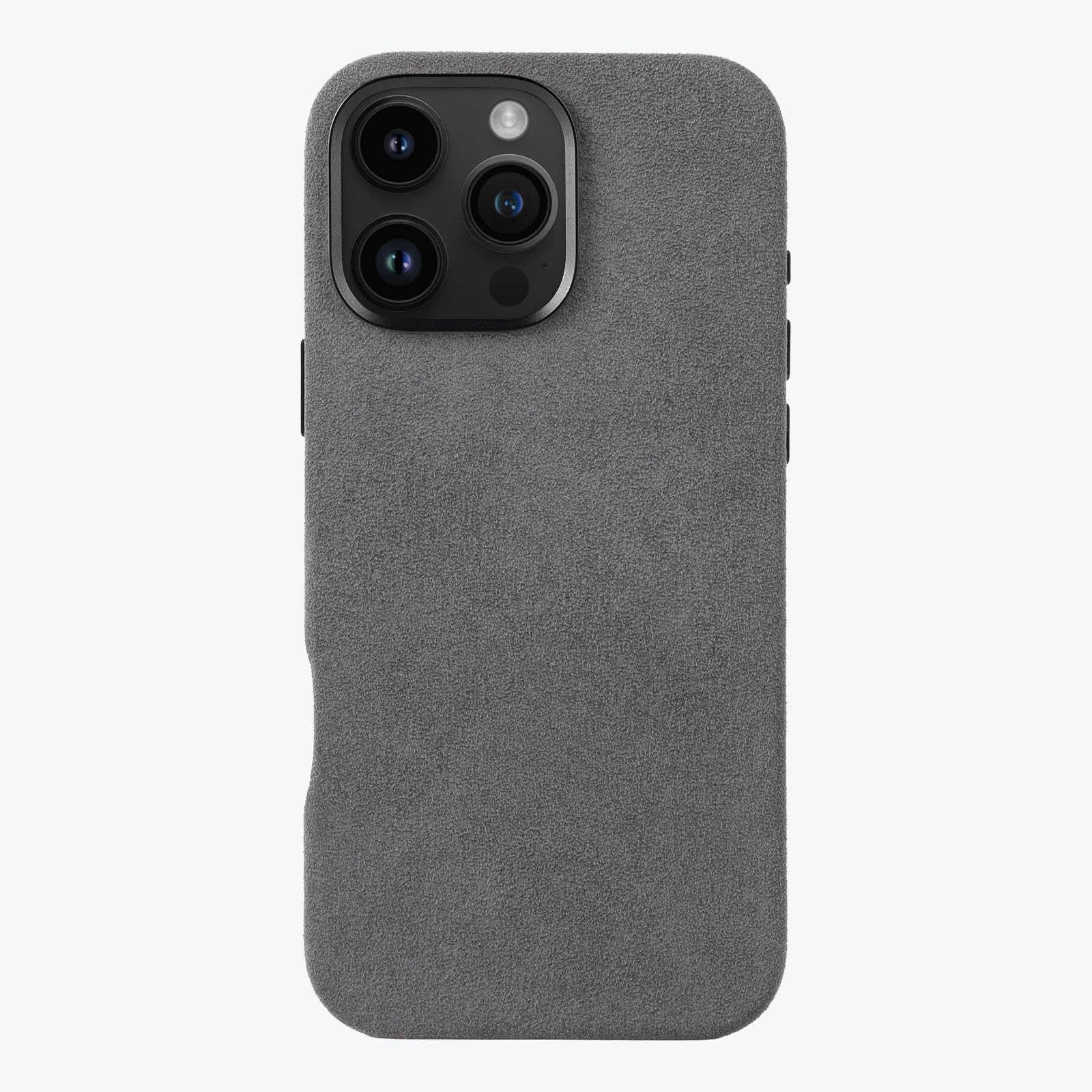 ALTRAALMA Alcantara Phone Case for iPhone 16 Pro Max 6.9", Gray | Compatible with Mag-Safe Wireless Charging, Handmade Full-Wrap Italian Synthetic