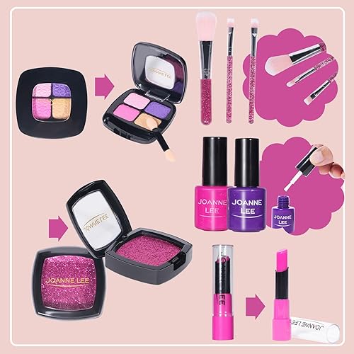 Miniatura 4 de VisionKids Maquillaje de simulación para niños pequeños, kit de maquillaje para niñas, juegos de maquillaje para niñas pequeñas, juegos de