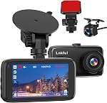 Caméra de tableau avant et arrière, Lnkful Dashcams doubles 1080P pour voitures, caméra de tableau de bord avec écran IPS de 3 po, vision nocturne, capteur G, WDR, enregistrement en boucle, moniteur de stationnement
