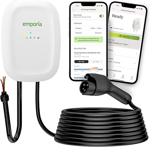 Miniatura 9 de EMPORIA Cargador EV de nivel 2 – NEMA 14-50 EVSE con conector J1772 – Cargador EV de 48 amperios nivel 2, estación de carga de vehículos eléctricos