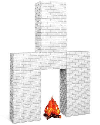 Fullhawl 13 Pcs 3D Winter Cardboard Fireplace 39 x 59