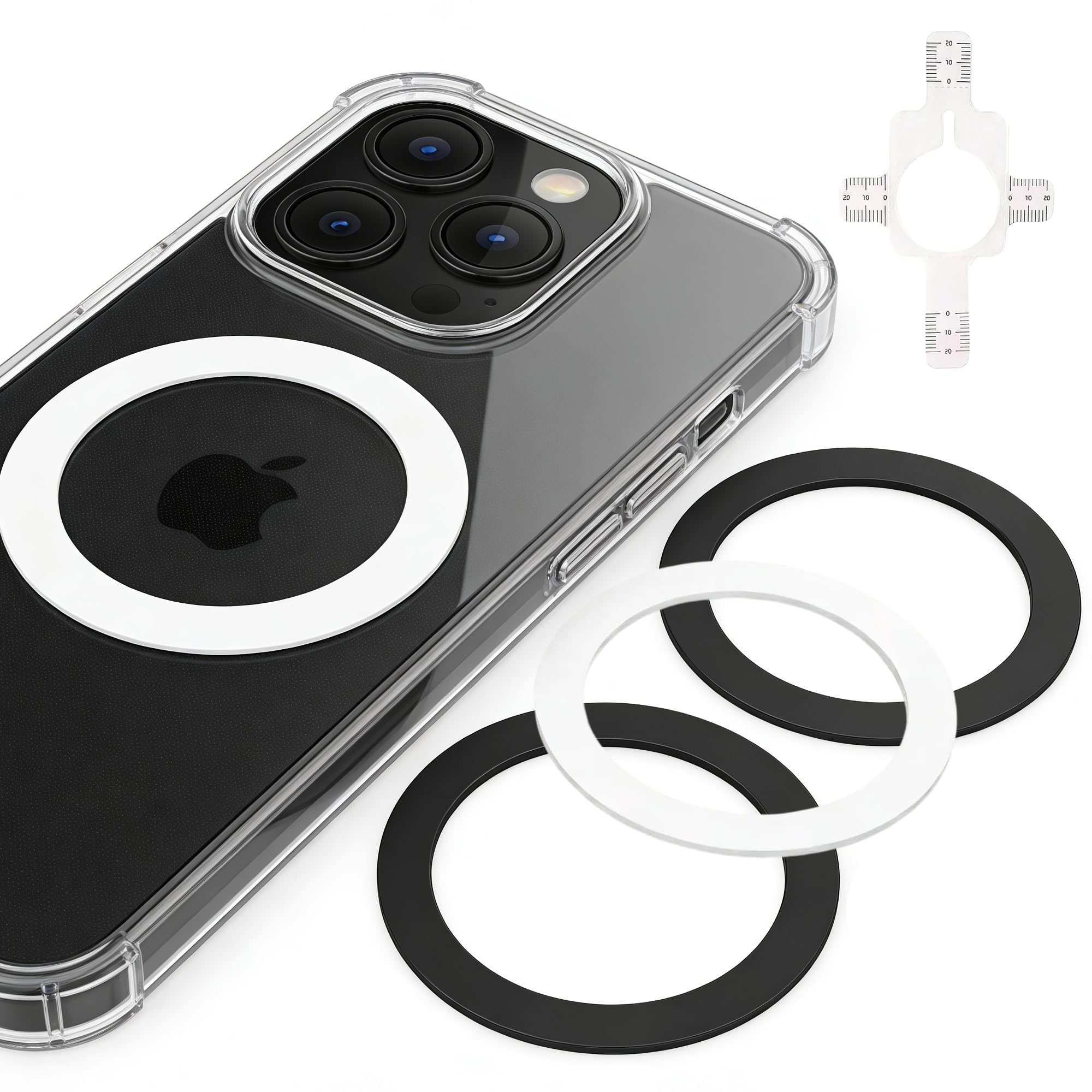 BOJIDO 磁石リング 0.38mm MagSafe対応 薄型 4個入り メタルリング 磁気増強 磁気変換キット ワイヤレス充電可 内側貼付式 iPhone/Android およびその他ワイヤレス充電対応機器に対応