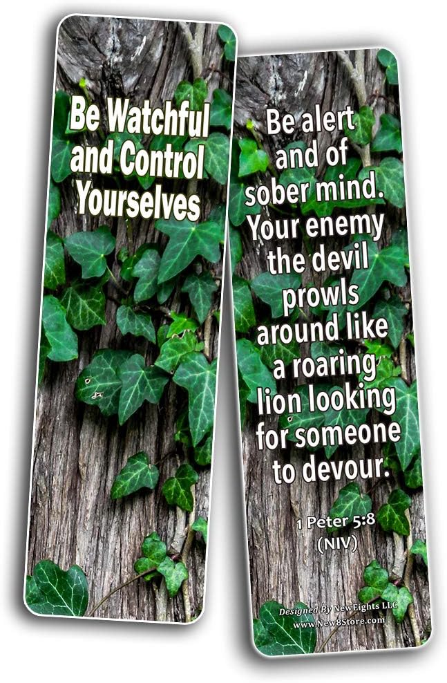 Bible Verses Bookmarks About Focus on God to Empty Out Negative Thoughts (60 Pack) - Perfect Giftaway for Sunday School and Ministries