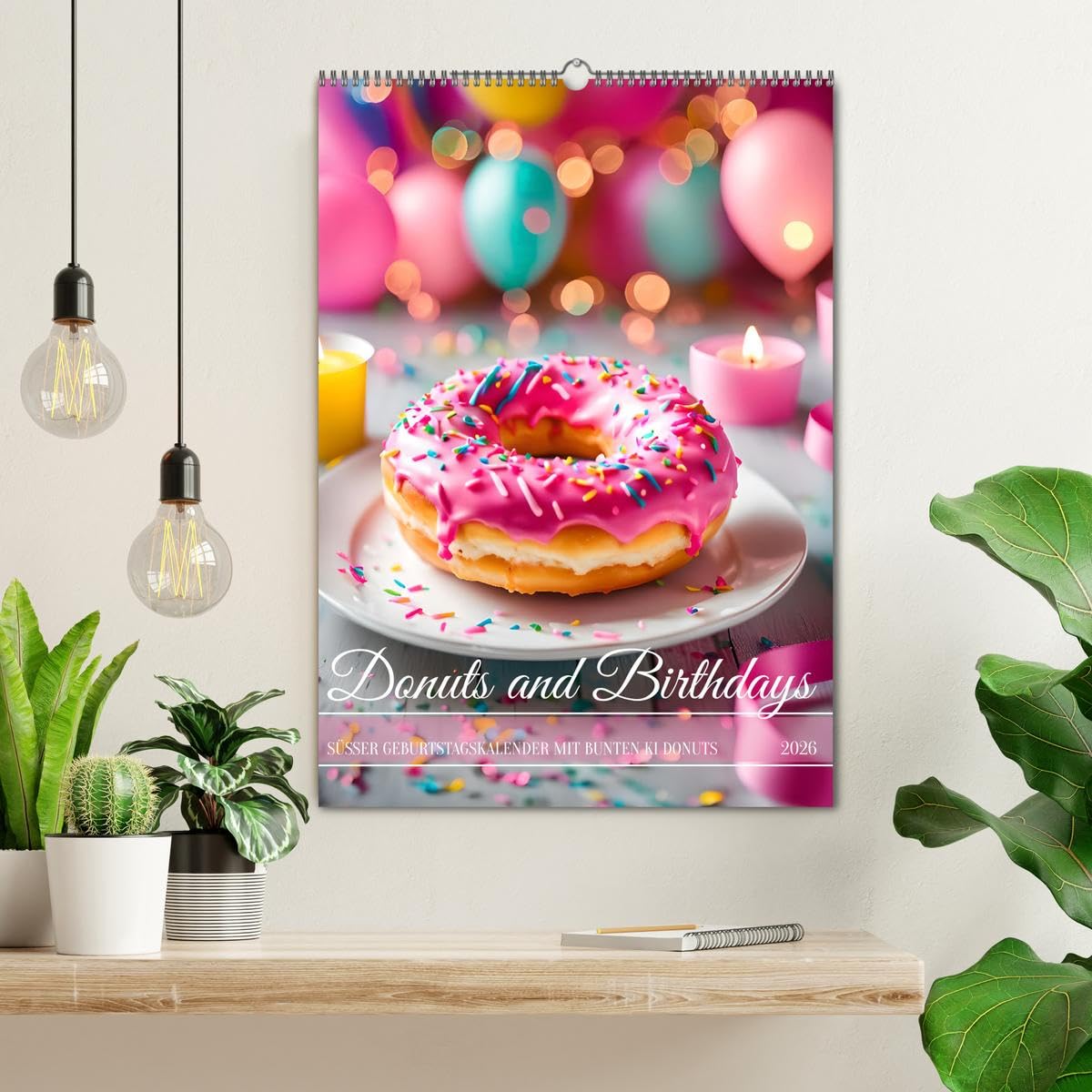 Donuts and Birthdays, süßer Geburtstagskalender mit bunte KI Donuts (Wandkalender 2026 DIN A2 hoch), CALVENDO Monatskalender: Süße Geburtstage. Ein Jahr voller bunter Donuts. (CALVENDO Lifestyle)
