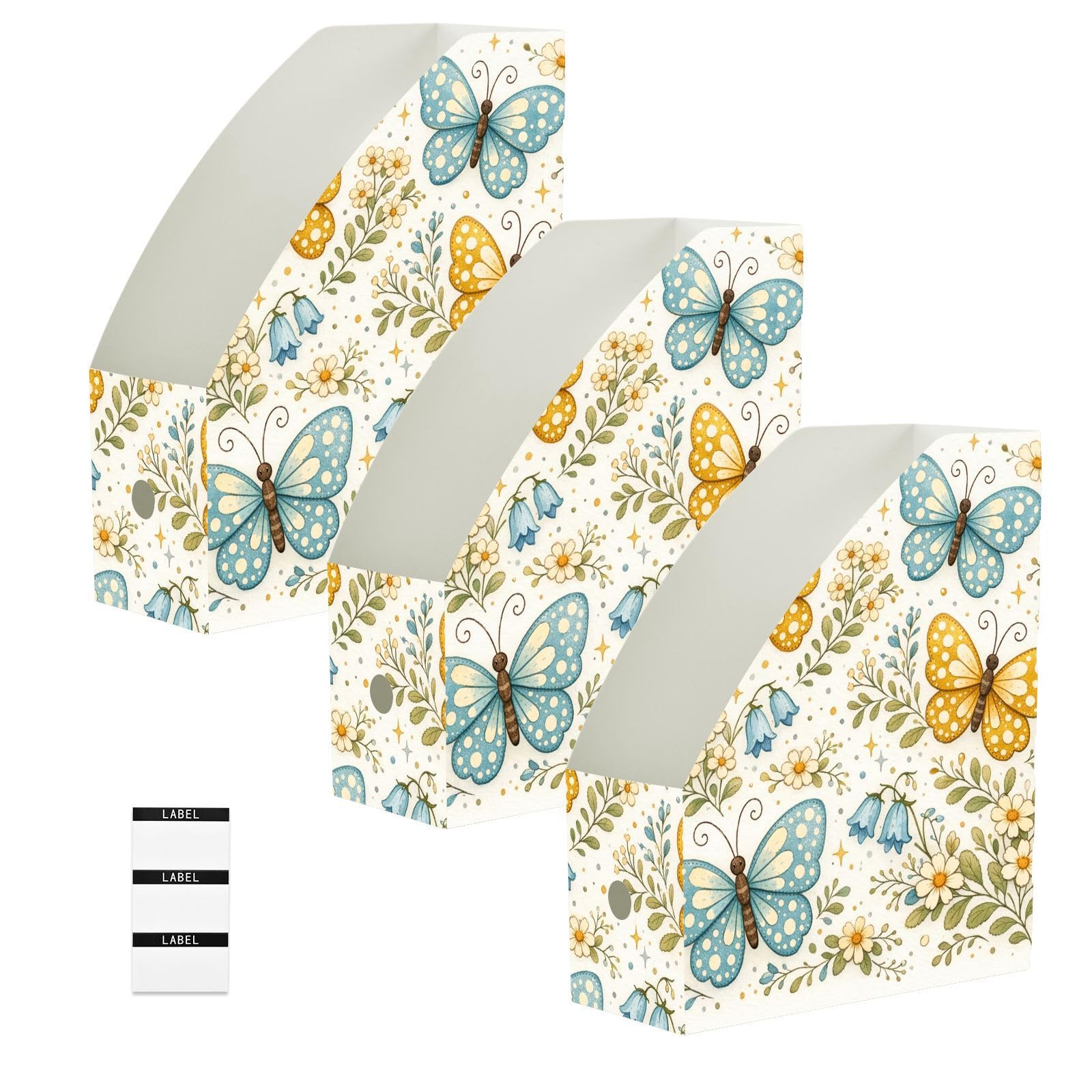 Aesthetic Butterfly Yellow Stehsammler mit beschreibbaren Etiketten