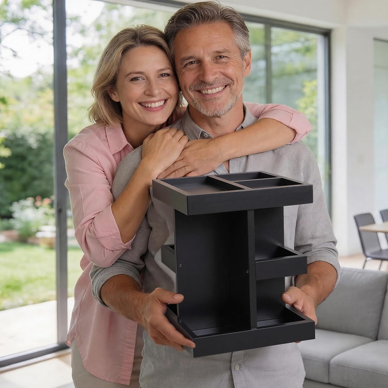 Fathers Day Gift for Men,Mens Organizer,Cologne Stand with Rotate,Mens Accessory Organizers or Valet Tray,Birthday Gift for Dad,Husband,Boyfriend,Anniversary Idea for Him,Watch,Perfume Holder