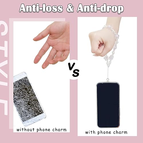 Miniatura 6 de Dije para teléfono, bonito dije de flor para teléfono, color rosa, verde y morado, llavero para teléfono Airpods