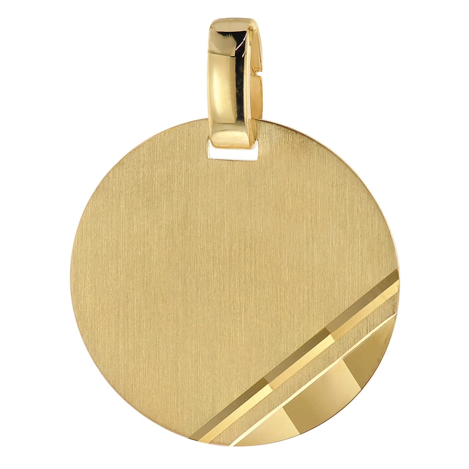 trendor Gravur-Anhänger für Damen und Herren Gold 333/8K Ø 16 mm 51797