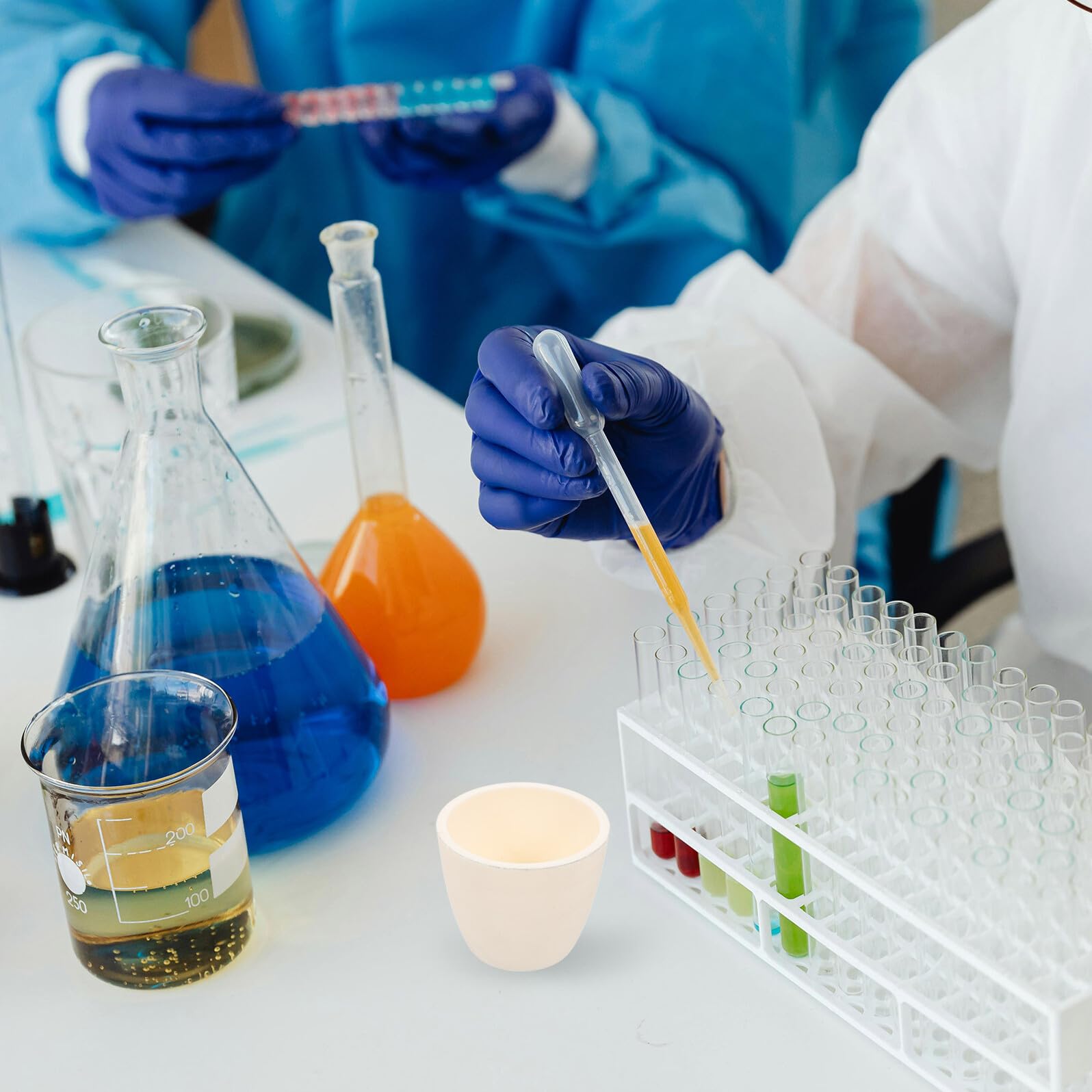 PLAFOPE Crogiolo Ceramico Resistente al Calore e All'usura in Ossido di Alluminio 99% Adatto per Fusione e Analisi Scientifiche Capacità 10ml per Laboratorio e Ricerca