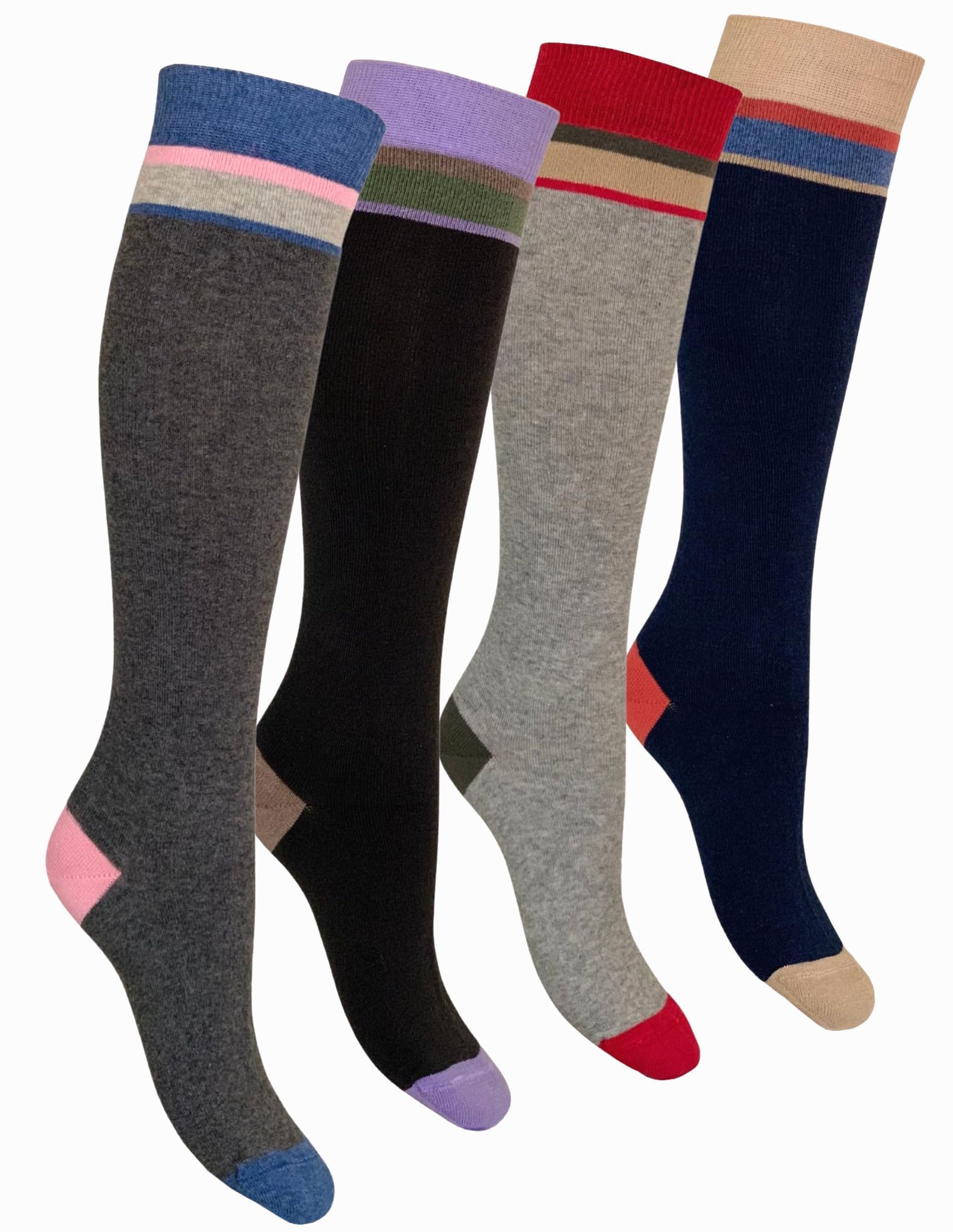 CriCri Socks - 4 Paia Calzettoni Donna Invernali Lunghe (Taglia Unica 36-40) Calzini Donna Fantasia, Calze Donna Invernali in Caldo Cotone Made in Italy, Calzettoni Colorati, Simpatici Idea Regalo