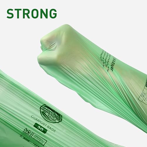 Miniatura 23 de Bolsas de abono de 1.3 galones, 100 unidades, pequeñas bolsas de basura compostables para encimera de cocina, contenedor de compost de 0.75, 1,1.2