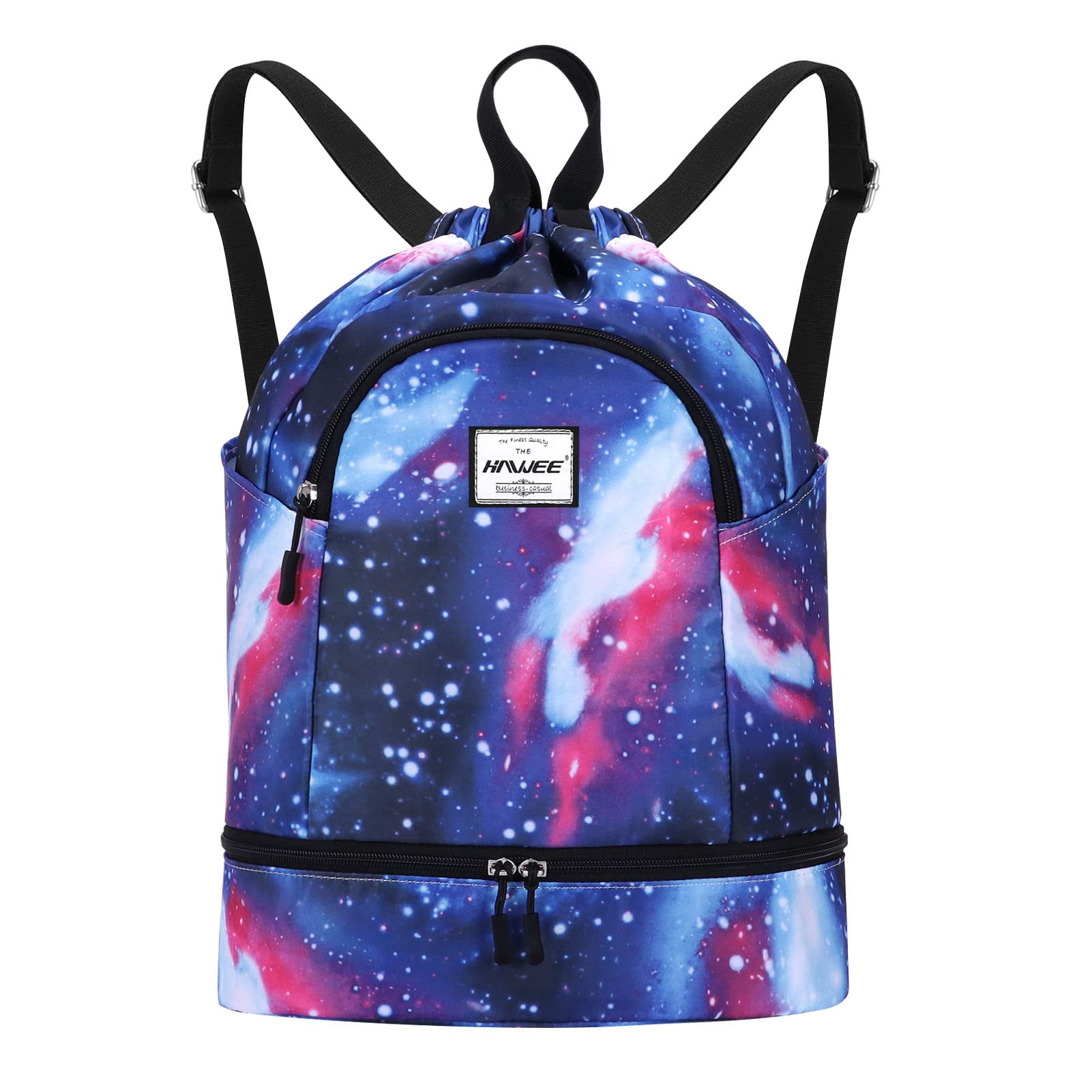 Impermeable Casual Mochila con Cordón Grande Deporte Bolso de Gimnasia Mochila de Cuerda Unisex para Mujer Hombre Vida Cotidiana Aire Libre Yoga Escuela Nadar Playa — view 40
