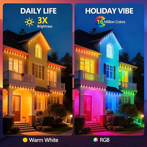 Miniatura 2 de Luces permanentes para exteriores, luz de alero inteligente RGB que cambia de color, iluminación LED para casa con aplicación y control remoto,